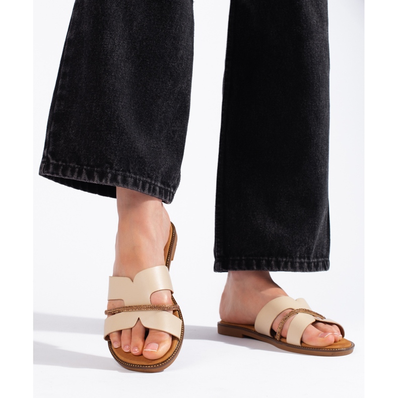 Elegantne ženske japanke bež boje 2