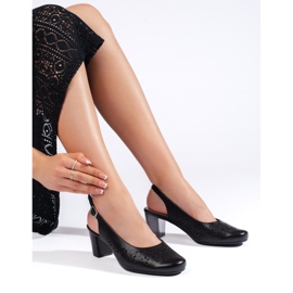 Sergio Leone Ženske ažurne crne cipele crno 1