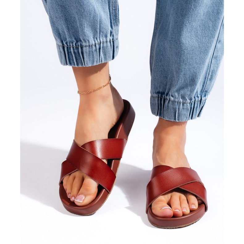 Smeđe ženske japanke Sergio Leone smeđa 2