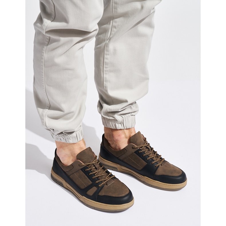 Crne i smeđe muške sportske cipele smeđa 1