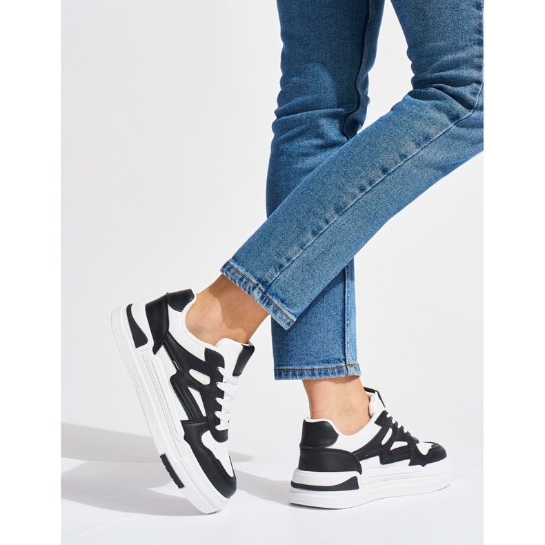 Crno-bijele platform tenisice crna 1