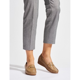 Smeđe ažurne mokasine s niskim klinom smeđa 1