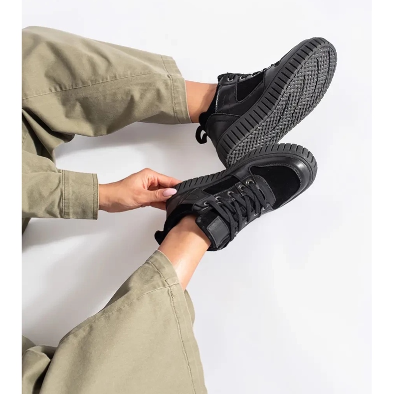 Crne visoke ženske tenisice crno 1