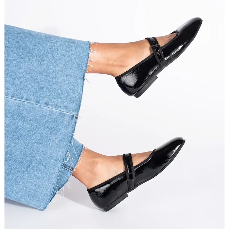 Ženske crne lakirane balerinke crna 1