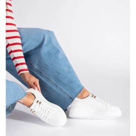 Kožne bijele platform tenisice bijela 1