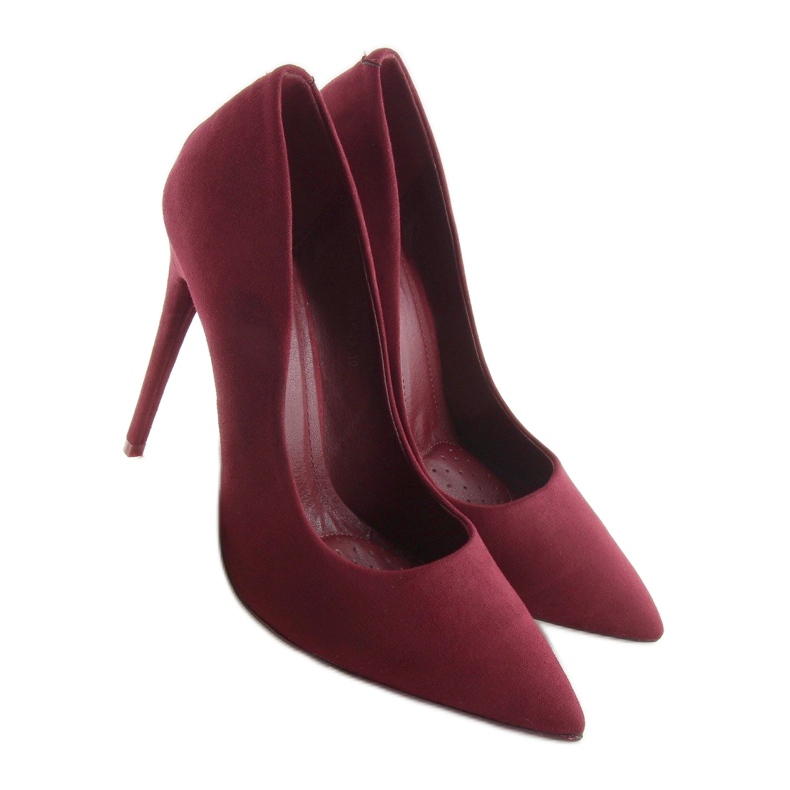 Pumpe na stiletto petu antilop bordo 5101 W. Crvene raznobojna 2