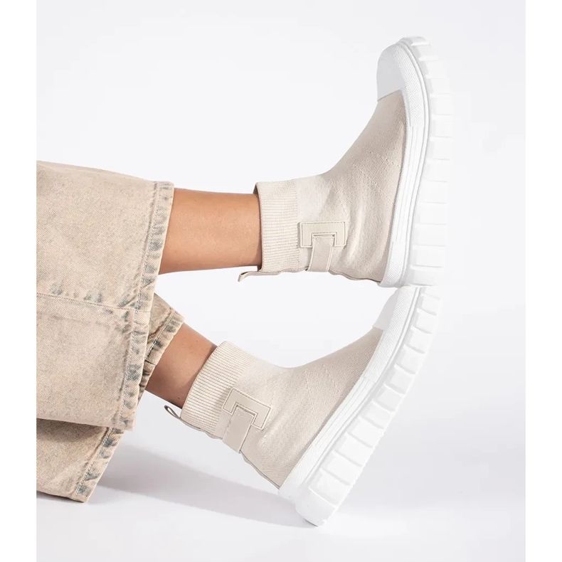 Seastar Svijetlo bež tenisice s visokom platformom 1