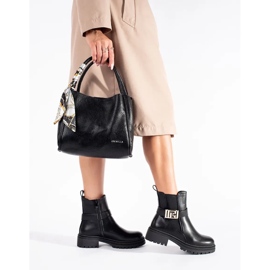 Seastar Crne klasične gležnjače s ukrasnim remenom crna 1