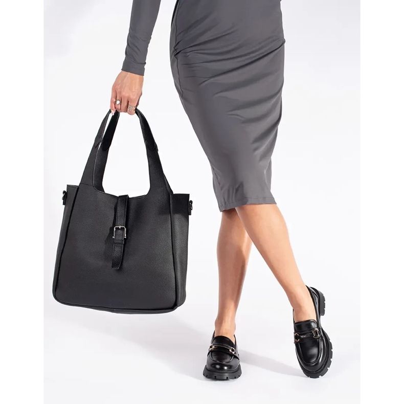 Crne elegantne ženske mokasine crno 2