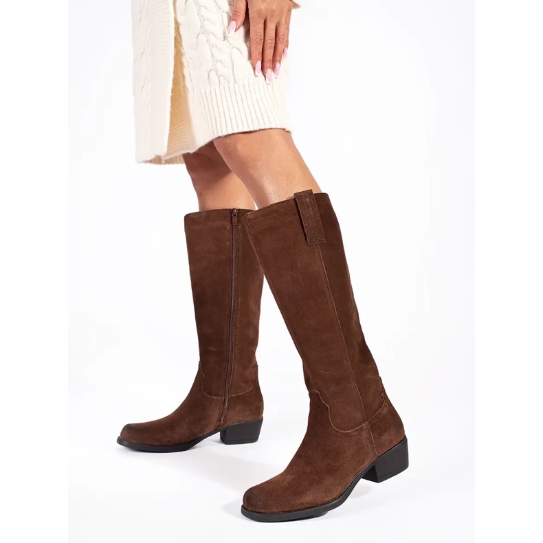 Smeđe izolirane ženske čizme Sergio Leone smeđa 1