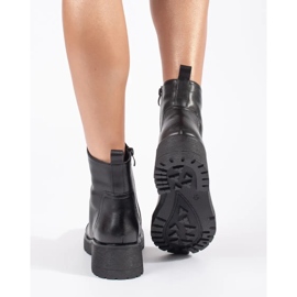 Kožne crne gležnjače s debelim đonom Sergio Leone crno 1