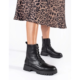 Crne ženske gležnjače na vezanje na platformi Sergio Leone crno 1