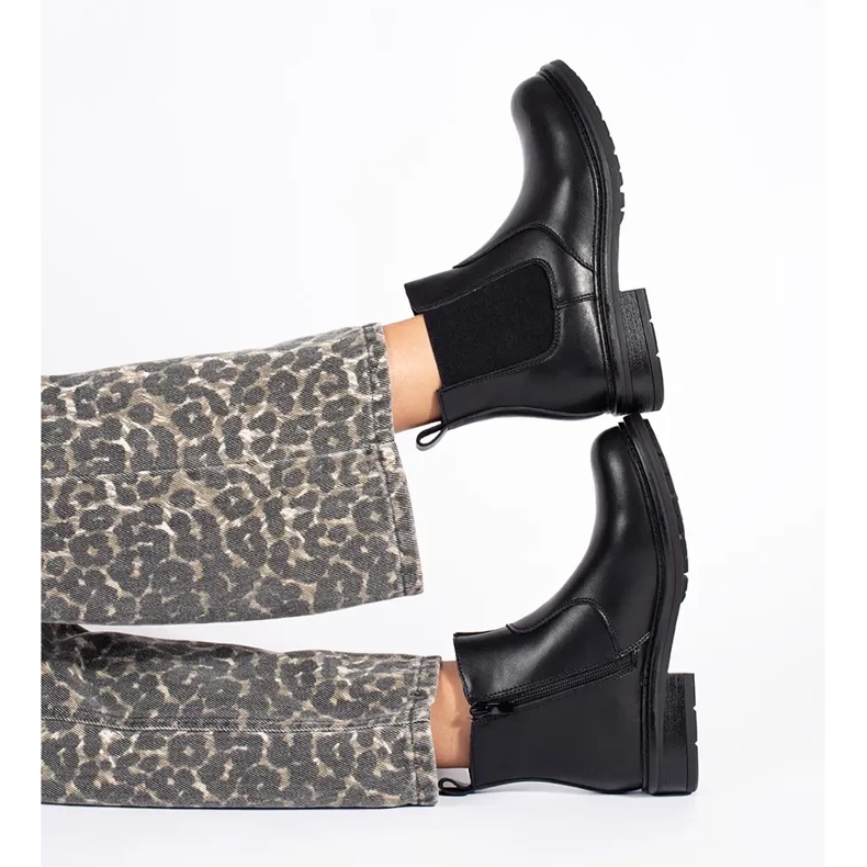 Crne ženske Chelsea čizme od prirodne kože marke Sergio Leone crna 2