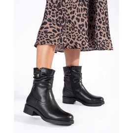 Crne kožne izolirane ženske gležnjače Sergio Leone crna 2