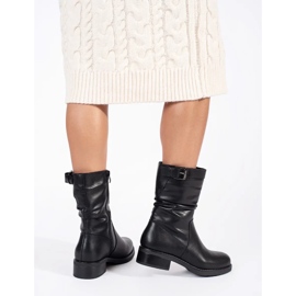 Sergio Leone Crne ženske gležnjače s izolacijom od kože crna 2