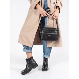 Sergio Leone Crne kožne Chelsea čizme s ravnim potplatom od Sergia Leonea crno 2