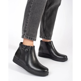 Crne kožne udobne izolirane čizme Sergio Leone crno 2