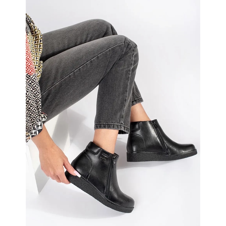 Crne kožne udobne izolirane čizme Sergio Leone crna 1