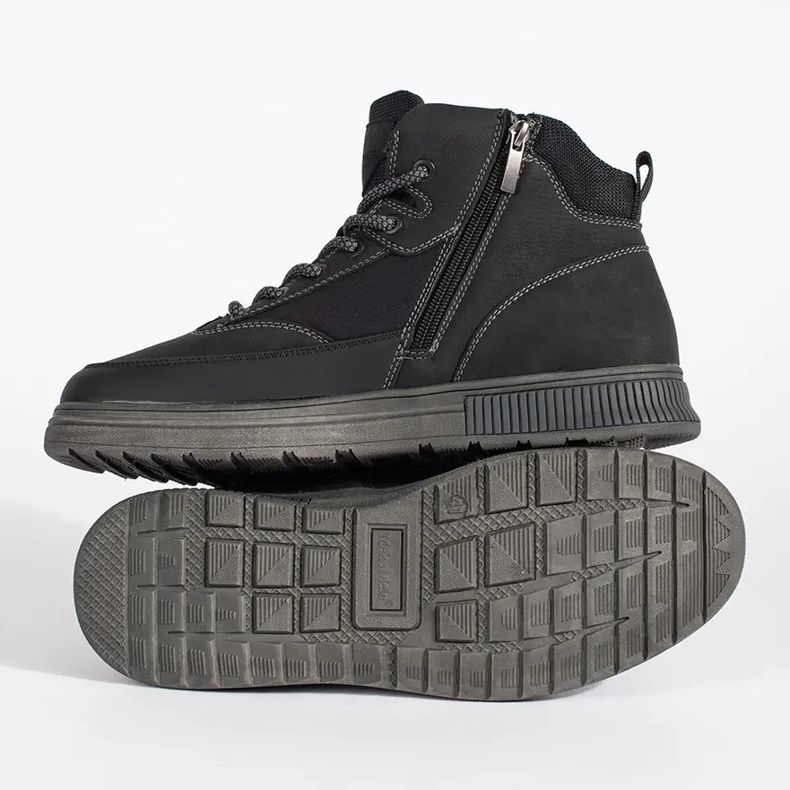 Crne muške izolirane visoke zimske čizme crno 1