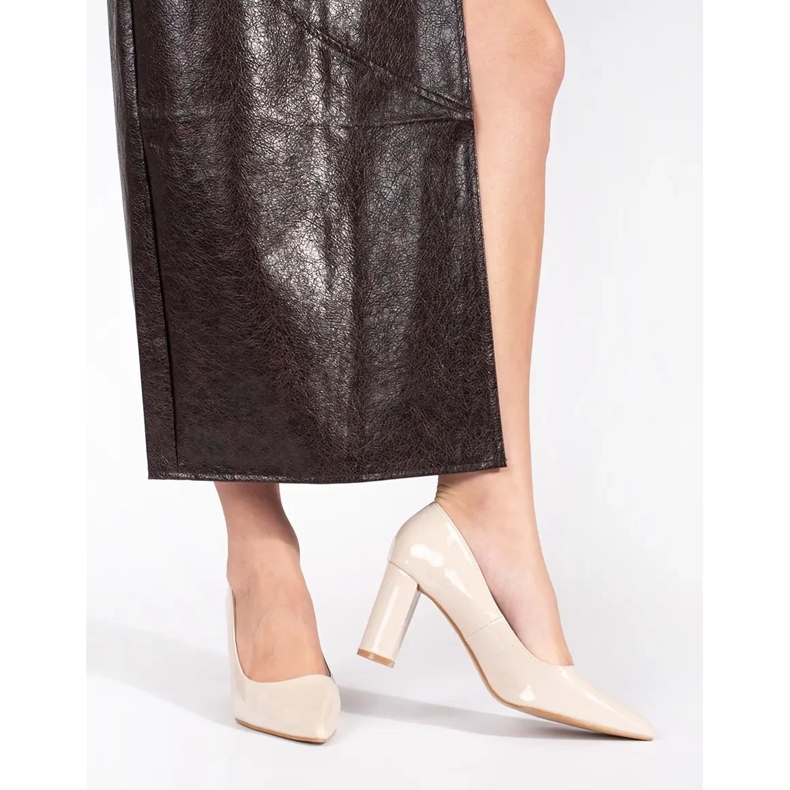 Seastar Elegantne lakirane bež cipele na visoku petu 1