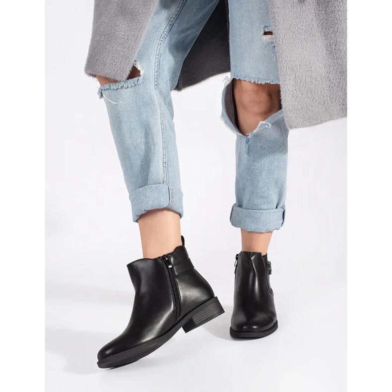 Crne ženske Chelsea čizme s ravnom petom crno 1