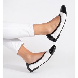 Goodin Crno-bijele elastične balerinke s elastičnom trakom bijela 2