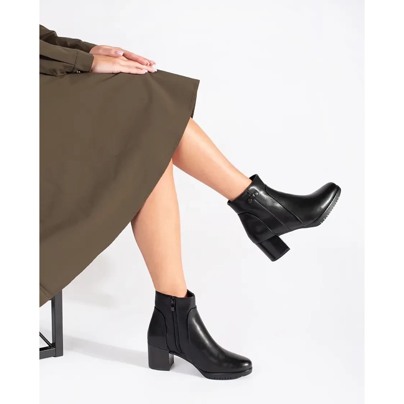 Crne gležnjače na visoku petu marke Sergio Leone crno 1