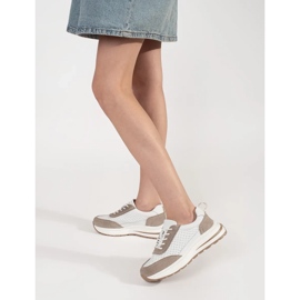 Goodin Kožne otvorene sportske cipele na gustom potplatu s bijelom i bijela 1