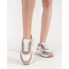 Goodin Kožne otvorene sportske cipele na gustom potplatu s bijelom i bijela 2