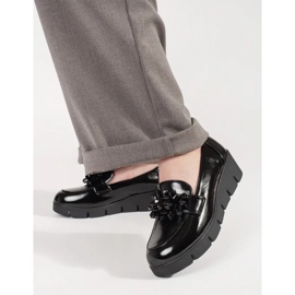 Goodin Crni klin mokasini s ukrasom crno 2