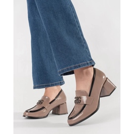 Taupe visoke potpetice s ukrasom bež 1