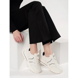 Goodin Kožne sportske cipele na gustom potplatu bijela 2