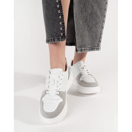 Goodin Bijele kožne tenisice na platformu bijela 2