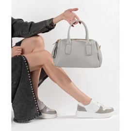 Goodin Bijele kožne tenisice na platformu bijela 1