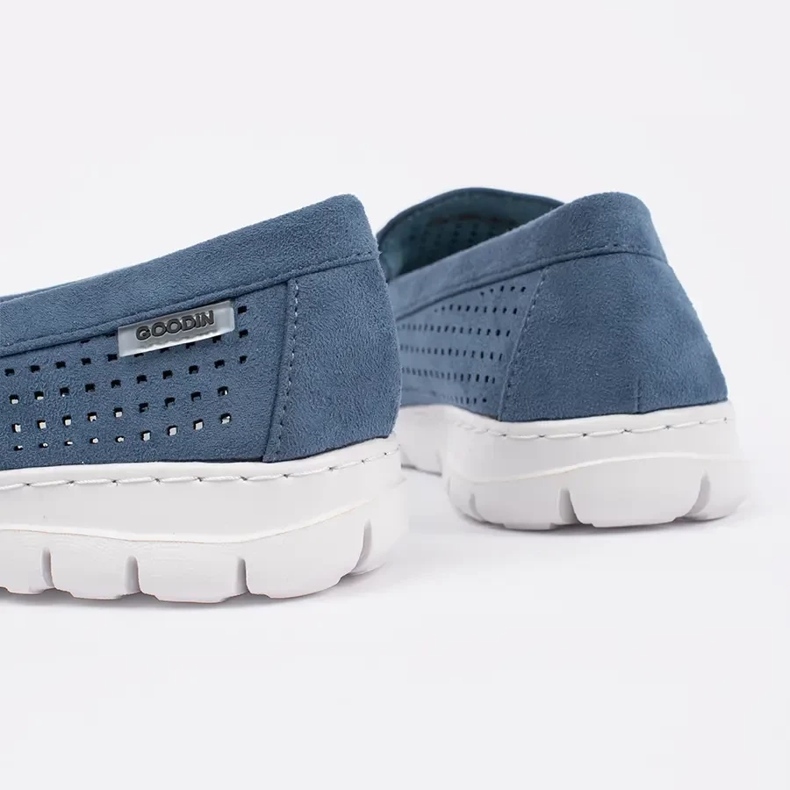 Goodin Openwork Blue Loafers s ukrasnim lancem plava 1