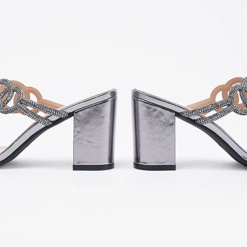 Srebrne visoke potpetice Sergio Leone s cirkonima srebro 1