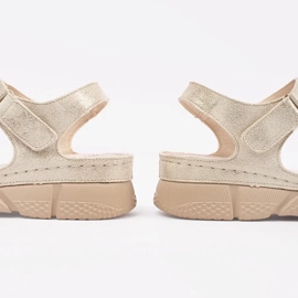 Goodin Zlatne ženske sandale s ukrasom zlatni 2