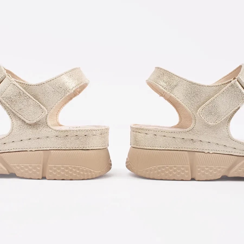 Goodin Zlatne ženske sandale s ukrasom zlatna 2