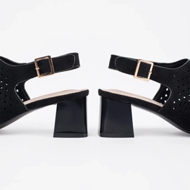 Goodin Crne otvorene sandale s visokim potpeticama crno 1