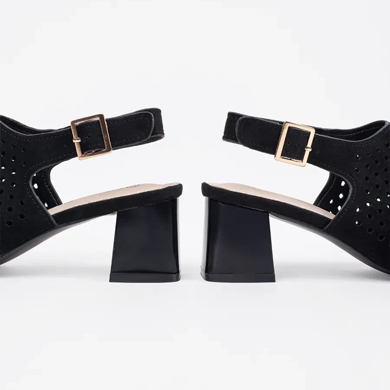 Goodin Crne otvorene sandale s visokim potpeticama crna 1