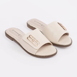 Goodin Svjetlost -Podignite ženske zaklopke na ravnom potplatu s ukrasom bež 1