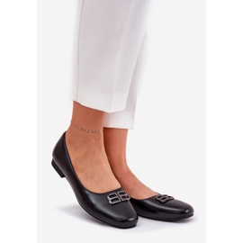 Elegantne ženske balerine s ukrasom Vinceza 62206 crna 1