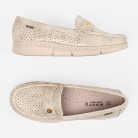 Goodin Golden Openwork Loafers sa zlatnim elementom 1