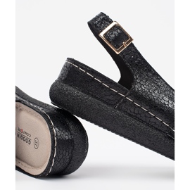 Goodin Crne sandale s kožnim uloškom crna 1