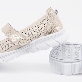 Goodin Bež otvoreni kožni sportski balerine 2