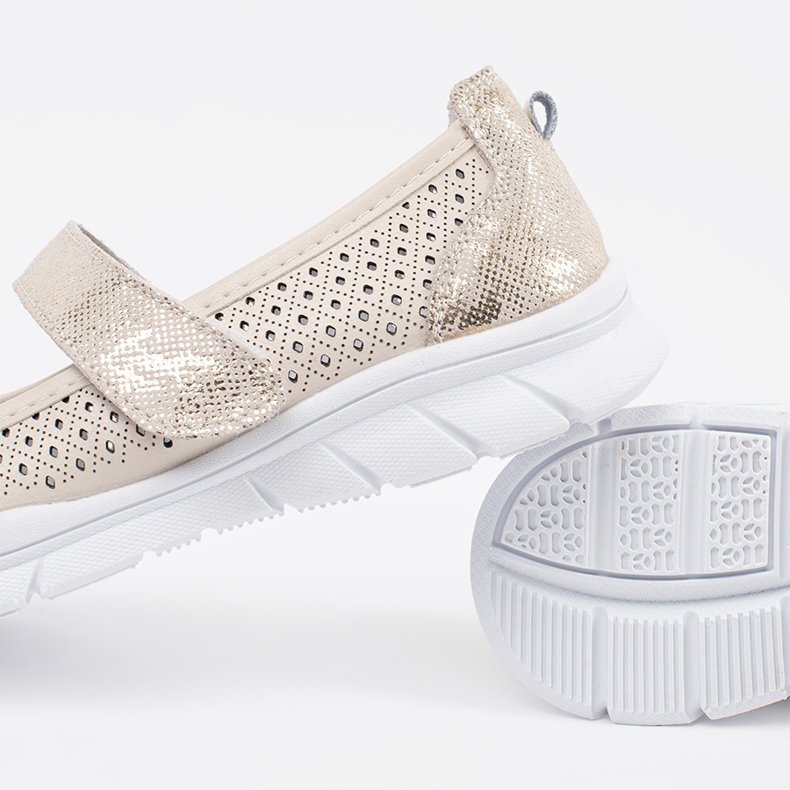 Goodin Bež otvoreni kožni sportski balerine 2