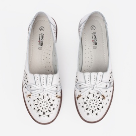 Goodin Bijele kožne cipele s lukom bijela 1