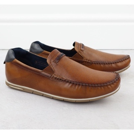 Kožni moccasins muški udoban klizni smeđi bugatti rr153207 smeđa 1