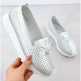 S. BARSKI Ženske kožne cipele Openwork Silver S.Barski LR51-631 srebro 1