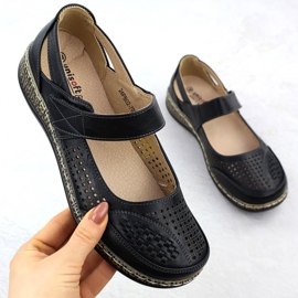 Ženske cipele za Velcro Black Unisoft 7026 crno 1